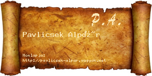 Pavlicsek Alpár névjegykártya